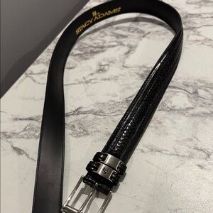 Stacy Adams Black Embossed Leather Belt